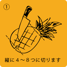 1.縦に４〜８つに切ります